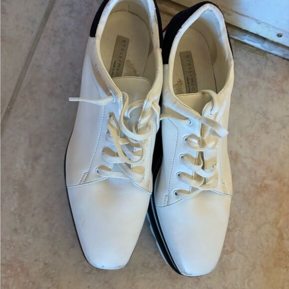 Stella McCartney Sneak Elyse Platform Sneakers leather colorblock heels striped - Picture 4 of 8